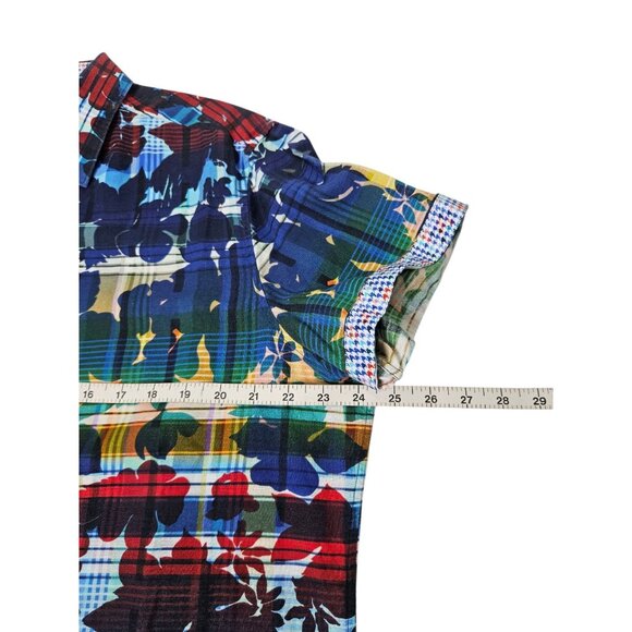 Robert Graham Cul De Sack Short Sleeve Shirt Men's XL Colorful Floral Tropical - Picture 12 of 13